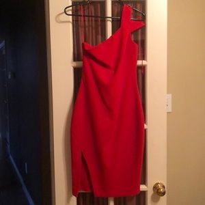 Fire Engine Red Likely One Shoulder Dress